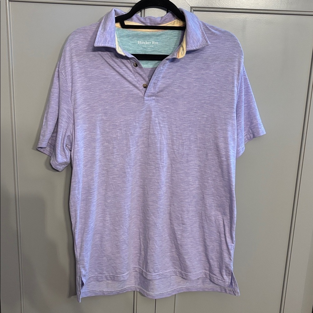 Hawker Rye purple polo short sleeve shirt sz L